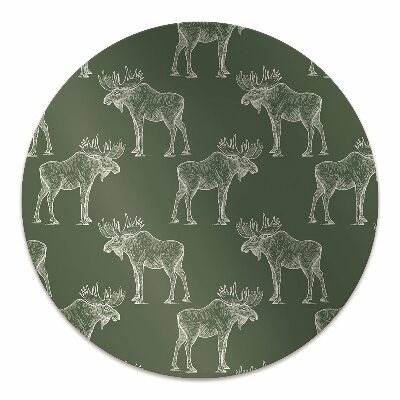 Office chair mat Elk on a green background