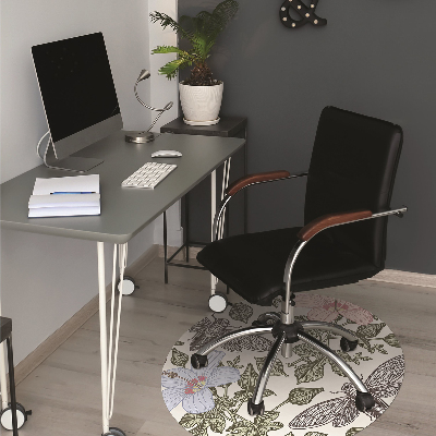 Computer chair mat Butterflies among the flowers