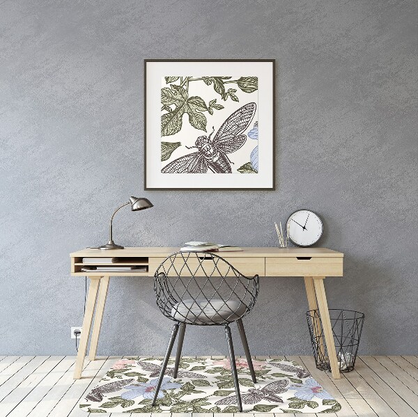 Computer chair mat Butterflies among the flowers