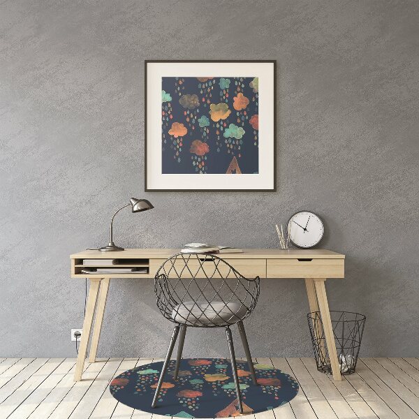 Desk chair mat colorful houses