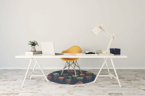 Desk chair mat colorful houses