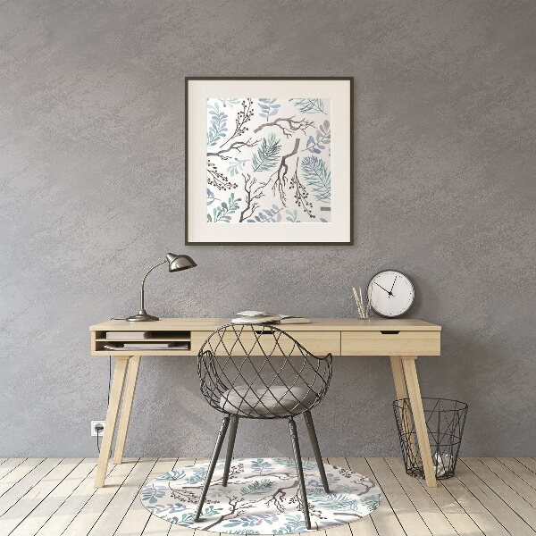 Chair mat floor panels protector Leaves and branches