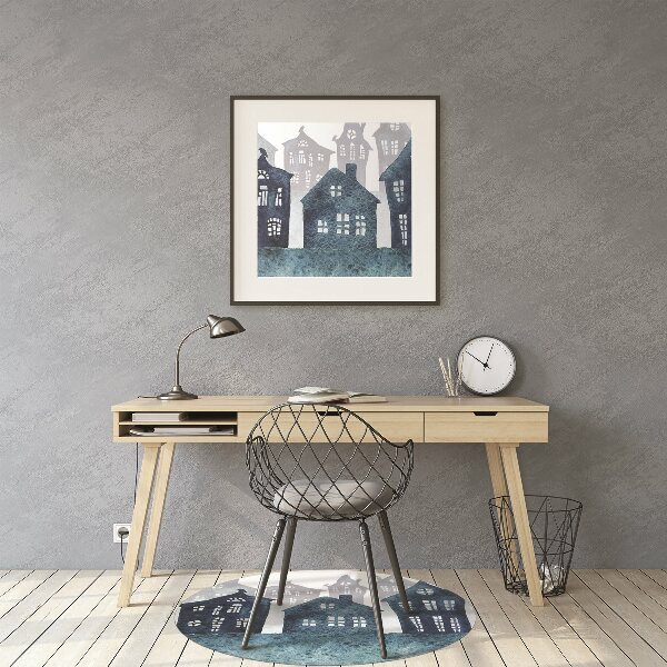 Desk chair mat City at night