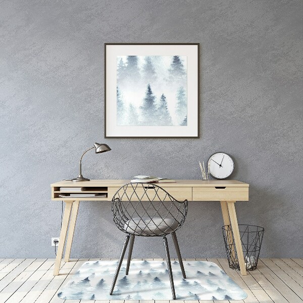 Desk chair mat misty forest