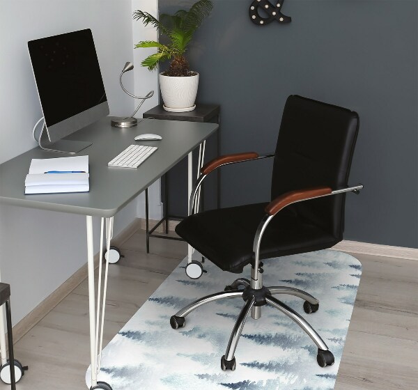 Desk chair mat misty forest