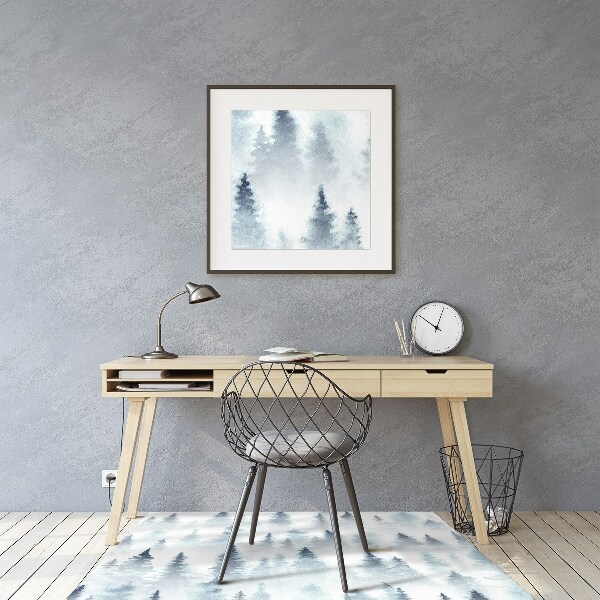 Desk chair mat misty forest