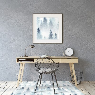 Desk chair mat misty forest