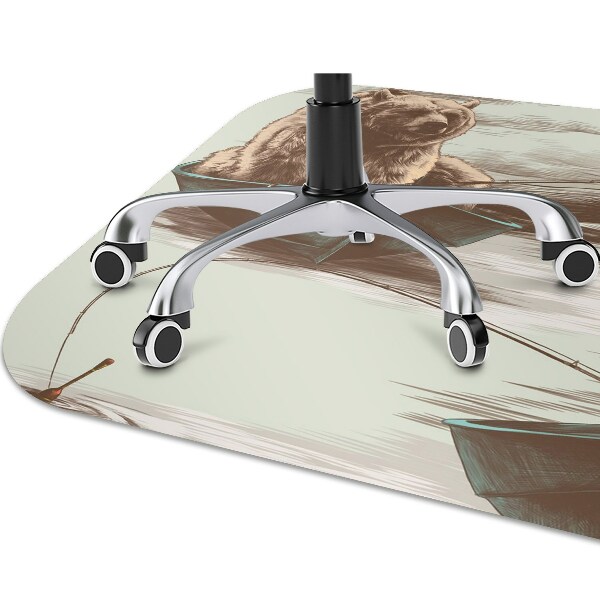 Office chair floor protector Bear in the boat
