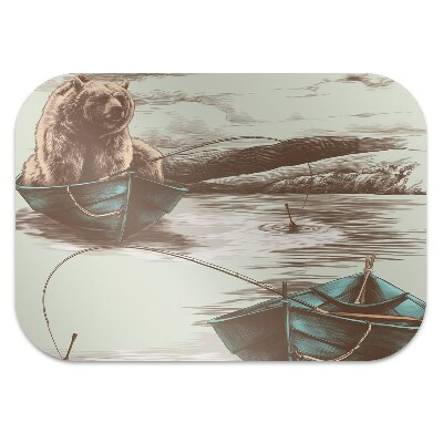 Office chair floor protector Bear in the boat