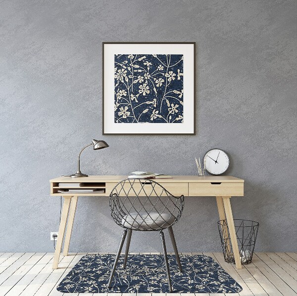 Desk chair mat floral pattern