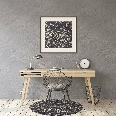 Desk chair mat floral pattern