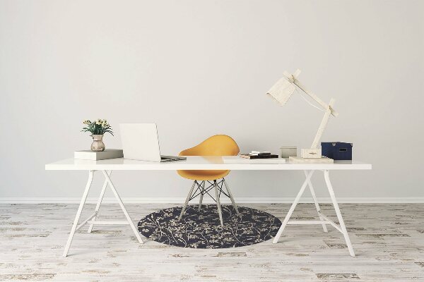 Desk chair mat floral pattern
