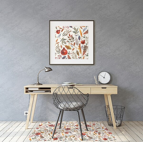Desk chair mat pomegranates