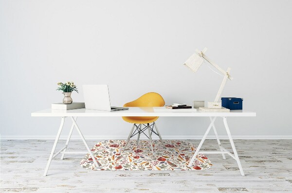 Desk chair mat pomegranates