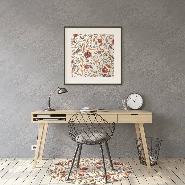 Desk chair mat pomegranates