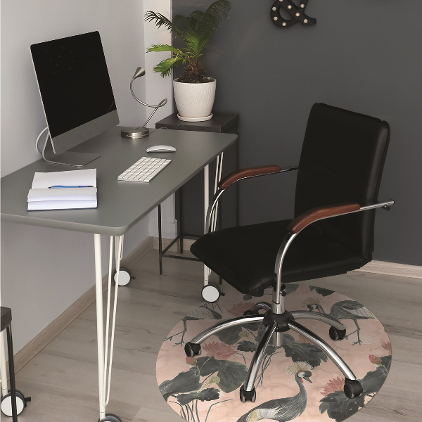 Chair mat floor panels protector Chinese cranes