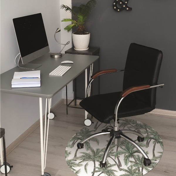 Chair mat floor panels protector tropical palm trees
