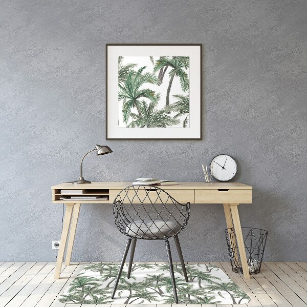Chair mat floor panels protector tropical palm trees