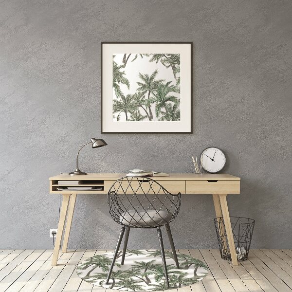 Chair mat floor panels protector tropical palm trees