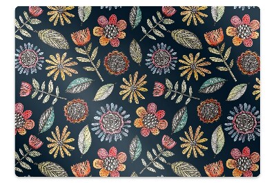 Office chair mat Colorful flowers