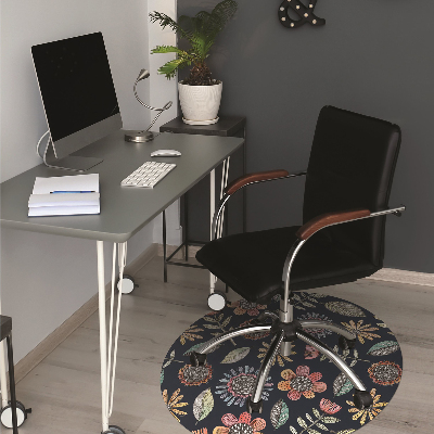 Office chair mat Colorful flowers