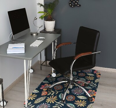 Office chair mat Colorful flowers