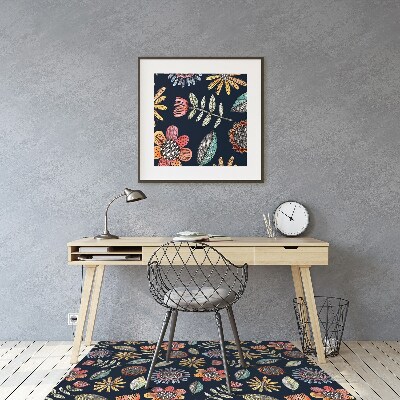 Office chair mat Colorful flowers