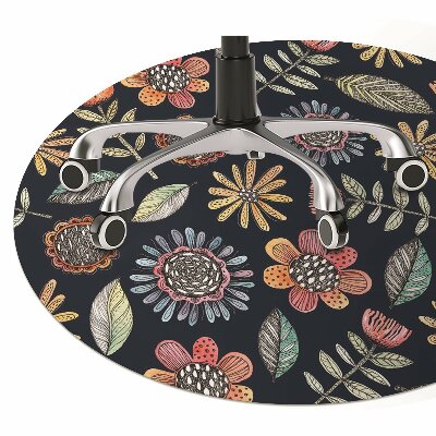 Office chair mat Colorful flowers