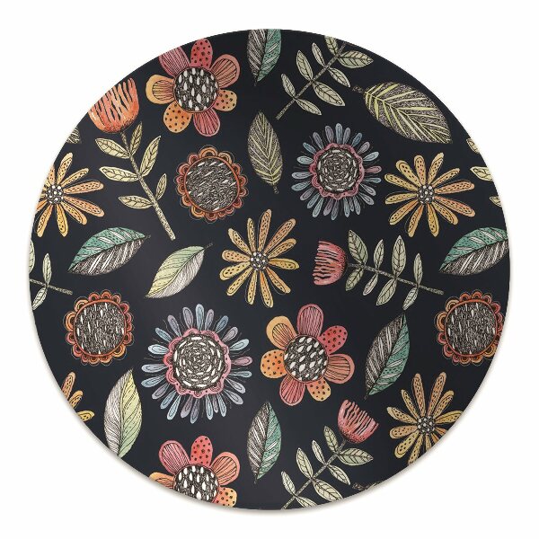 Office chair mat Colorful flowers