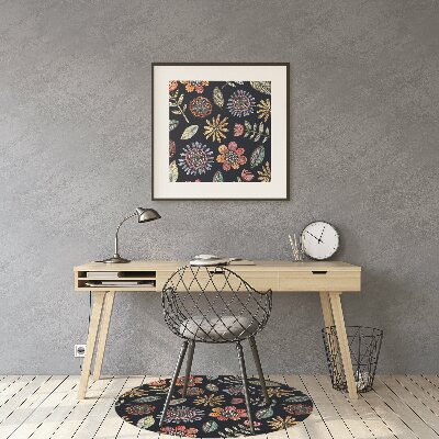 Office chair mat Colorful flowers