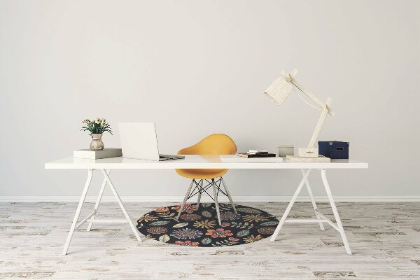Office chair mat Colorful flowers