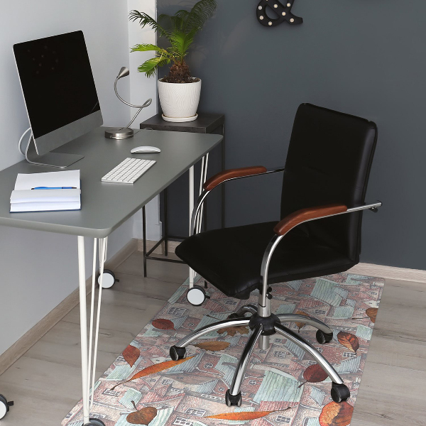 Office chair mat Autumn city