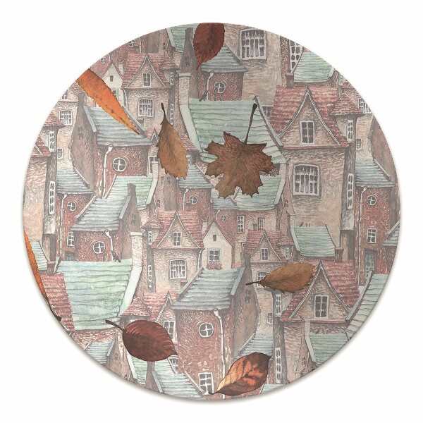 Office chair mat Autumn city