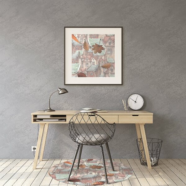 Office chair mat Autumn city