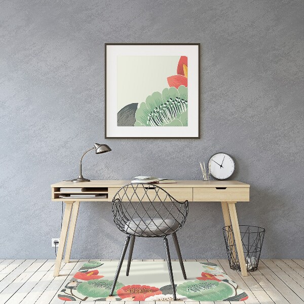Office chair mat Spring flowers