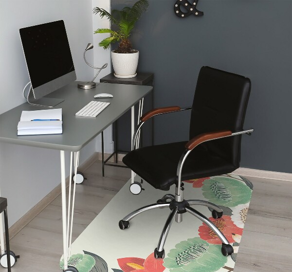Office chair mat Spring flowers