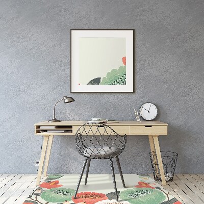 Office chair mat Spring flowers