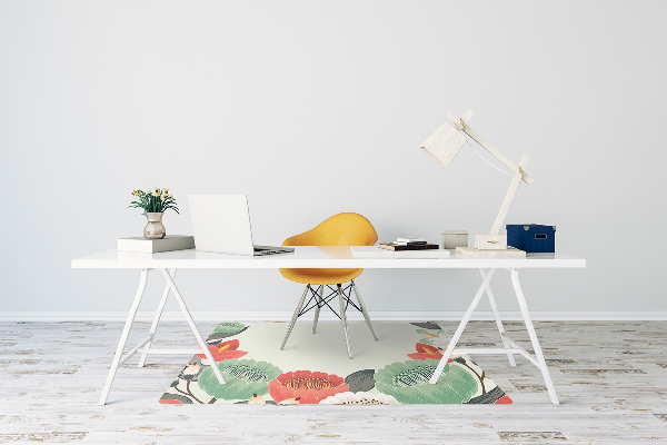 Office chair mat Spring flowers