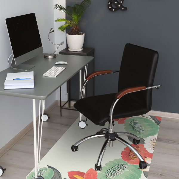 Office chair mat Spring flowers