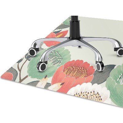 Office chair mat Spring flowers