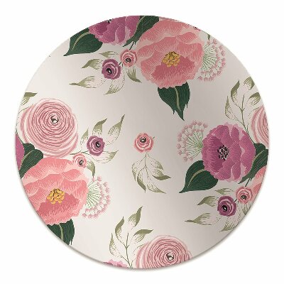 Desk chair mat pink flowers