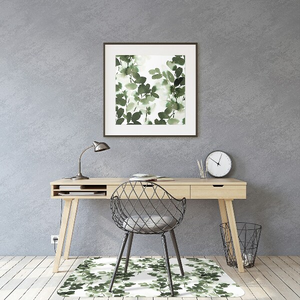 Office chair floor protector Green leaves