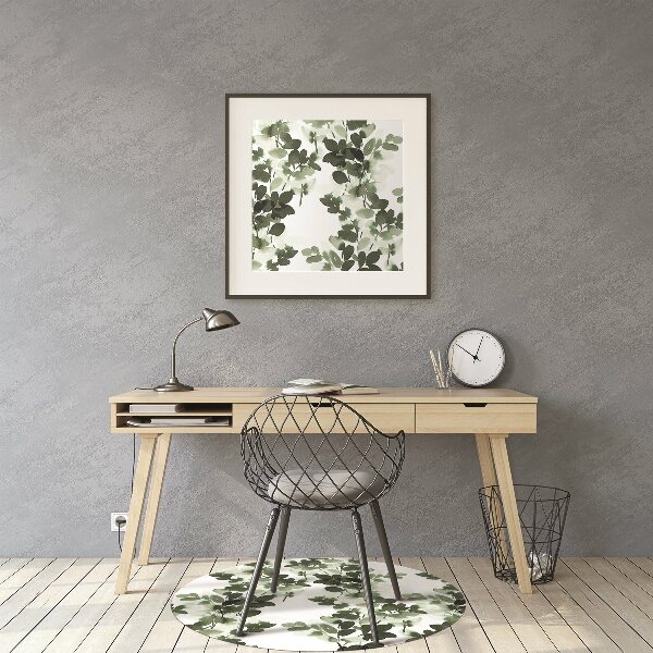 Office chair floor protector Green leaves