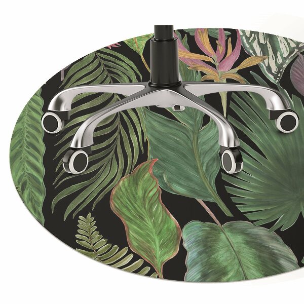Office chair mat tropical leaves