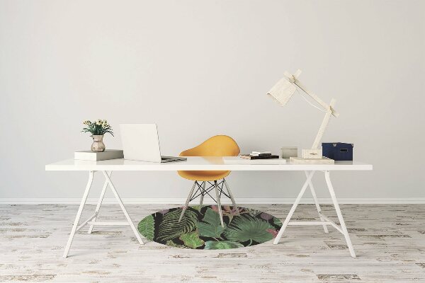 Office chair mat tropical leaves