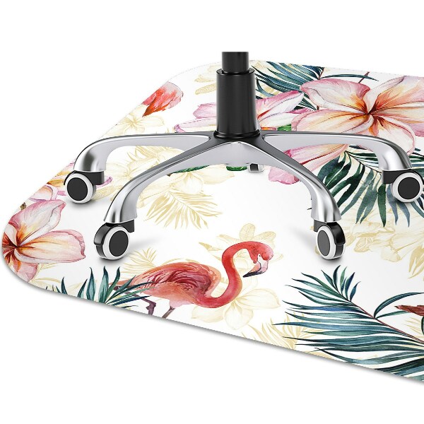 Chair mat Flamingos in flowers