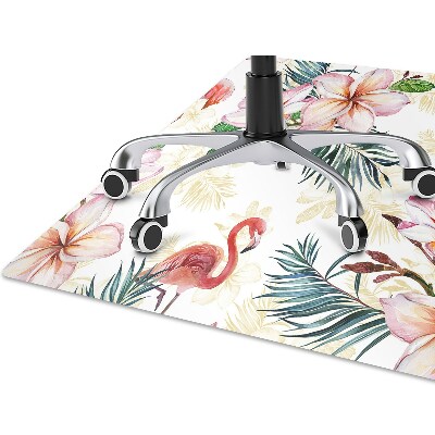 Chair mat Flamingos in flowers