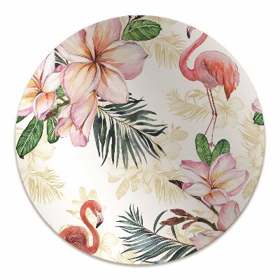 Chair mat Flamingos in flowers