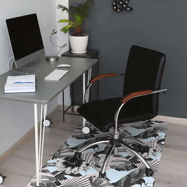 Computer chair mat tropical patchwork