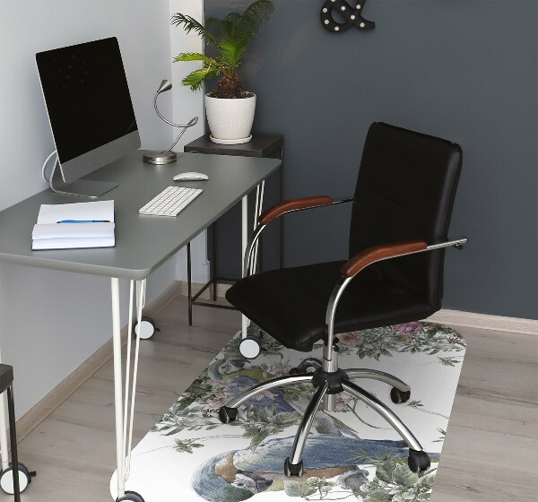 Office chair mat parrots